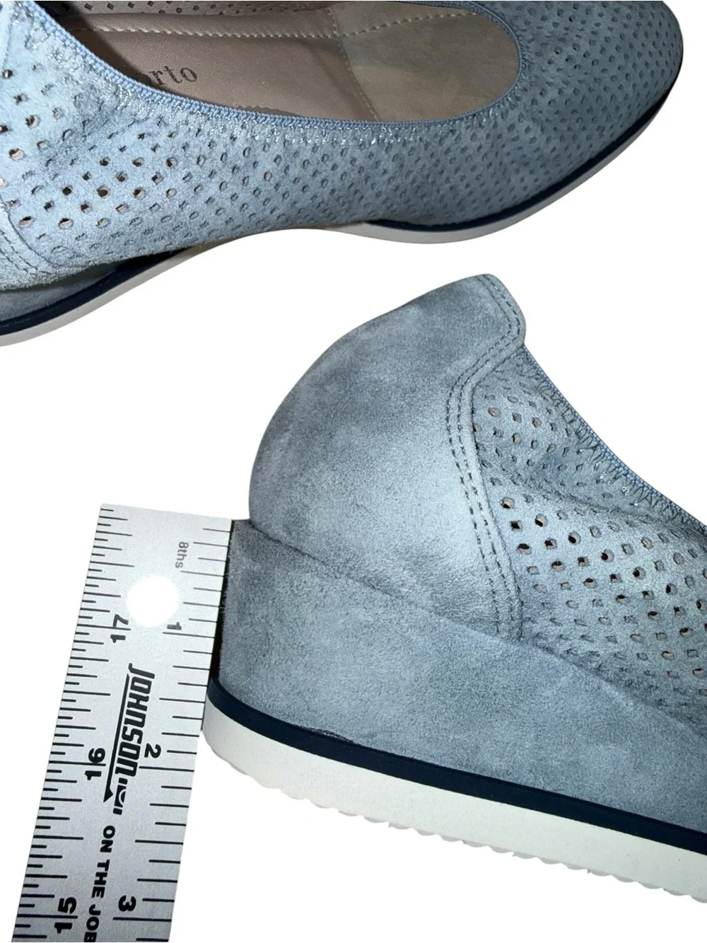 Bella Comforto Perforated Suede Wedge Slip-On Women’s Shoes - EU Size 39